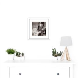 Artery8 Dornac Portrait Artist Pierre-Auguste Renoir Photo 8X8 Inch Square Wooden Framed Wall Art Print Picture with Mount in White - thumbnail 2