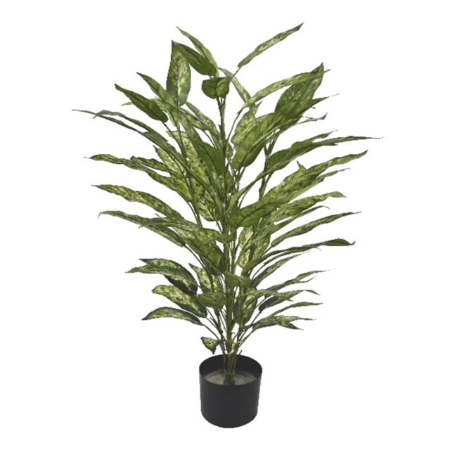 Leaf Artificial Plant Realistic Large Aglaonema Bush 80cm Fire Retardant in Green - image 1
