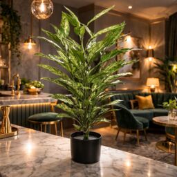 Leaf Artificial Plant Realistic Large Aglaonema Bush 80cm Fire Retardant in Green - thumbnail 2