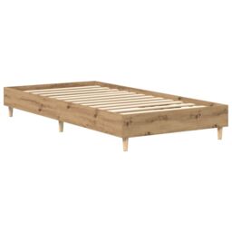 Berkfield Home Bed Frame No Mattress Artisan Oak 90x200 cm Engineered Wood in Brown - thumbnail 7
