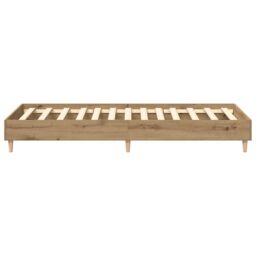Berkfield Home Bed Frame No Mattress Artisan Oak 90x200 cm Engineered Wood in Brown - thumbnail 6
