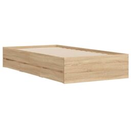 Berkfield Home Bed Frame with Drawers without Mattress Sonoma Oak 100x200 cm in Brown - thumbnail 4