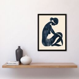 "Artery8 Abstract Female Silhouette Minimalist Painting Framed Art Print in Beige - Size: W12"" x H16""" - thumbnail 4