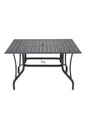 H&O Direct Set of 5 Metal Slatted Outdoor Garden Coffee Table Set in Black - thumbnail 3