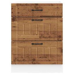 Berkfield Home Kitchen Base Cabinet Lucca Old Wood Engineered Wood in Brown - thumbnail 4