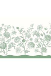 Origin Murals Jacobean Rose Trail Wall Mural in Green - Size: W300 cm x H240 cm - thumbnail 2