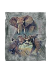 JQ Licensing Jmm-Jp Elephants Fighting Silky Touch Super Soft Throw Blanket 152 X 127 cm in White - thumbnail 1