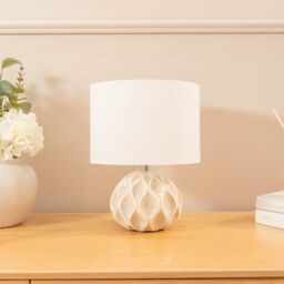 ValueLights Pair Of Luca Natural Ceramic Table Lamps - thumbnail 1