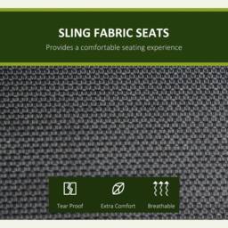 OUTSUNNY 3 Seat Metal Fabric Backyard Balcony Patio Swing Chair with Canopy Top in Black - thumbnail 6