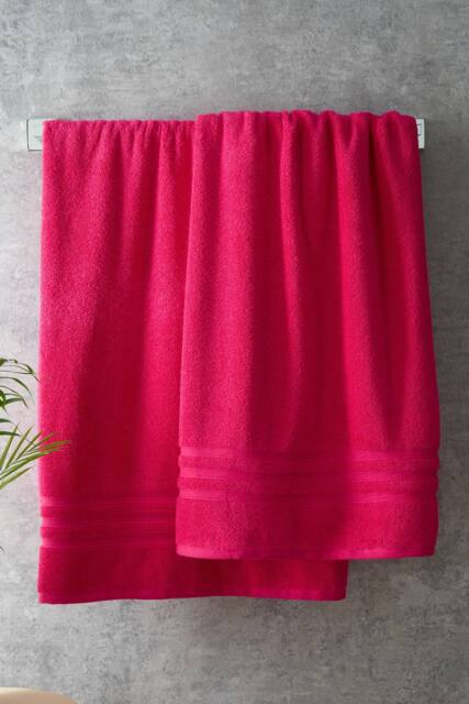 Catherine Lansfield 'Zero Twist' Cotton Bath Sheet Pair in Bright Pink - image 1