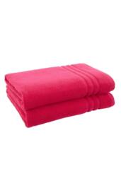 Catherine Lansfield 'Zero Twist' Cotton Bath Sheet Pair in Bright Pink - thumbnail 4