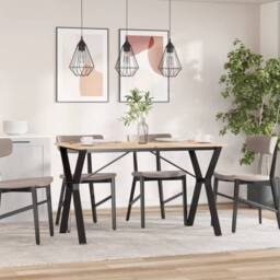 Berkfield Home Dining Table Legs Y-Frame 120x60x73 cm Steel in Black - Size: 120 x 60 x 73 cm - thumbnail 3