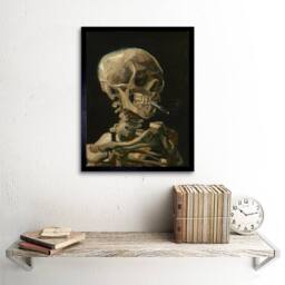 "Artery8 Van Gogh Head Skeleton Home Decor 12x16"" Framed Wall Art Print in Black - Size: W12"" x H16""" - thumbnail 2