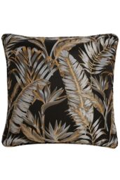 Laurence Llewelyn-Bowen 'Paradise Palm' Jacquard Palm Leaf Filled Cushion in Black - Size: 43 cm x 43 cm - thumbnail 3