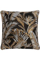 Laurence Llewelyn-Bowen 'Paradise Palm' Jacquard Palm Leaf Filled Cushion in Black - Size: 43 cm x 43 cm - thumbnail 2