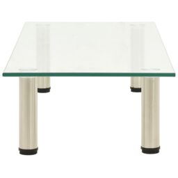 Berkfield Home TV Stand Transparent 80x35x17 cm Tempered Glass in Clear - Size: 80 x 35 x 17 cm - thumbnail 3