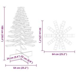 Berkfield Home Festive Wooden Christmas Tree for Decoration Wax Brown 100 cm Sol - thumbnail 8