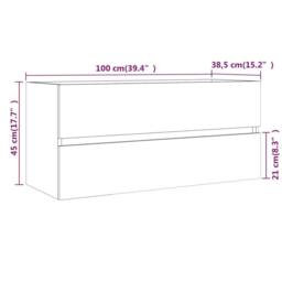 Berkfield Home Sink Cabinet Grey Sonoma 100x38.5x45 cm Engineered Wood - thumbnail 8