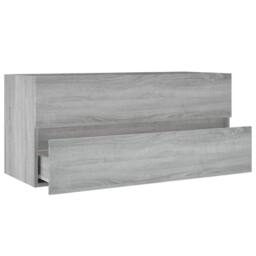 Berkfield Home Sink Cabinet Grey Sonoma 100x38.5x45 cm Engineered Wood - thumbnail 4
