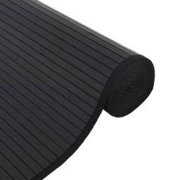 Berkfield Home Rug Rectangular Black70x1000 cm Bamboo in Black - Size: Medium - thumbnail 4