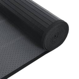 Berkfield Home Rug Rectangular Black70x1000 cm Bamboo in Black - Size: Medium - thumbnail 5