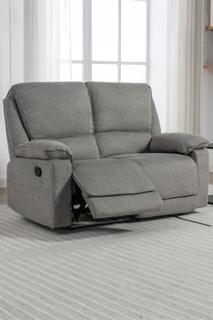 More4Homes Sydney 2 Seater Fabric Manual Recliner Sofa in Grey - image 1