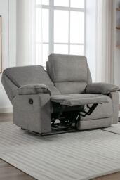 More4Homes Sydney 2 Seater Fabric Manual Recliner Sofa in Grey - thumbnail 6