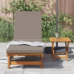 Berkfield Home Wheeled Sun Lounger with Table & Cushion - Solid Acacia Wood in Brown - thumbnail 3