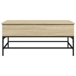 Berkfield Home Coffee Table Sonoma Oak 100x50x45 cm Engineered Wood & Metal in Brown - Size: 100 x 50 x 45 cm - thumbnail 5