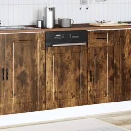 Berkfield Home Dishwasher Panel Porto Smoked Oak 45x1, 5x67 cm Engineered Wood in Brown - thumbnail 3