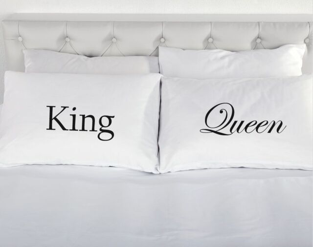 60 SECOND MAKEOVER King & Queen Pair of Pillowcases in White