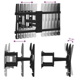 Berkfield Home TV Wall Mount for 37-80 Inch Screen Max VESA 600x400 mm 40kg in Black - thumbnail 6