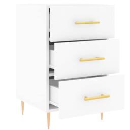 Berkfield Home Modern Bedside Cabinet White 40x40x66 cm Engineered Wood - Size: 40 x 40 x 66 cm - thumbnail 7