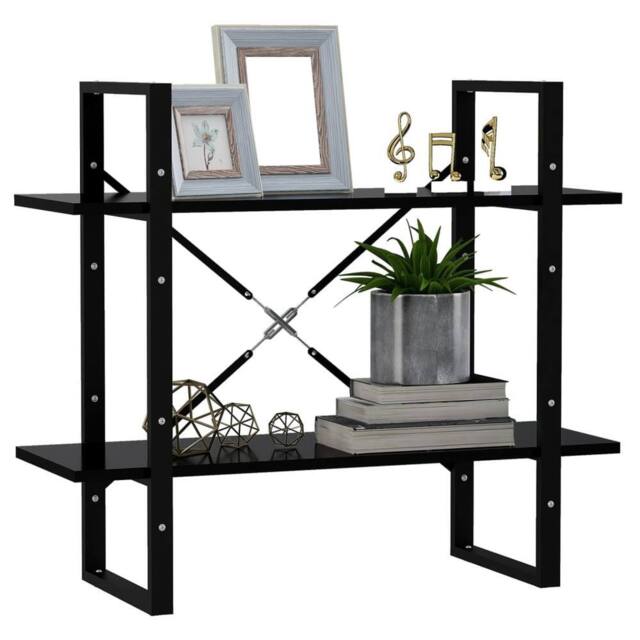 Berkfield Home Decorative 2-Tier Book Cabinet Black 80x30x70 cm Engineered Wood - Size: 80 x 30 x 70 cm - image 1
