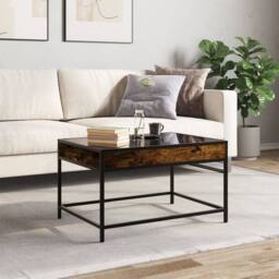 Berkfield Home Decorative Coffee Table with Infinity LED Smoked Oak 70x50x41 cm in Brown - Size: 70 x 50 x 41 cm - thumbnail 4