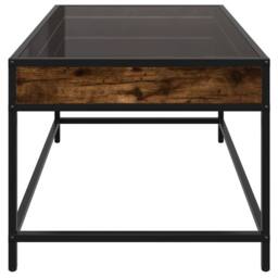 Berkfield Home Decorative Coffee Table with Infinity LED Smoked Oak 70x50x41 cm in Brown - Size: 70 x 50 x 41 cm - thumbnail 7