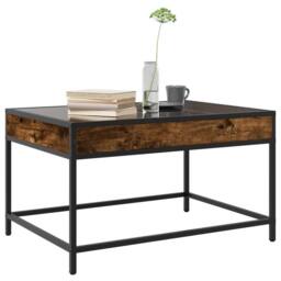 Berkfield Home Decorative Coffee Table with Infinity LED Smoked Oak 70x50x41 cm in Brown - Size: 70 x 50 x 41 cm - thumbnail 5