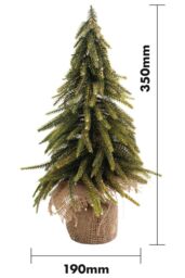 Netagon Decorative Gold Finish Mini Christmas Tree in Hessian Bag in Green - thumbnail 2