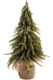 Netagon Decorative Gold Finish Mini Christmas Tree in Hessian Bag in Green - thumbnail 5