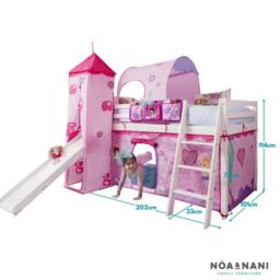Nöa and Nani Moro Cabin Bed Midsleeper with Slide & Fairies Package in White - Size: Single - thumbnail 8
