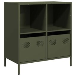 Berkfield Home Sideboard Olive Green 68x39x73.5 cm Cold-rolled Steel - thumbnail 2