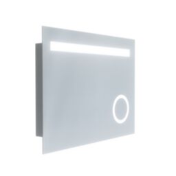 Nes Home Modern Rectangle Illuminated LED 800mm x 600mm Bathroom Mirror Demister in Silver - thumbnail 5