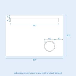Nes Home Modern Rectangle Illuminated LED 800mm x 600mm Bathroom Mirror Demister in Silver - thumbnail 6