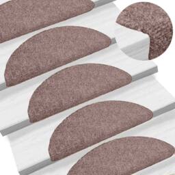 Berkfield Home Self-adhesive Stair Mats 5 pcs Brown 65x21x4 cm Needle Punch - Size: Medium - thumbnail 1