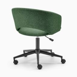 FurnitureboxUK Delaney Green Fabric Swivel Office Chair - thumbnail 5