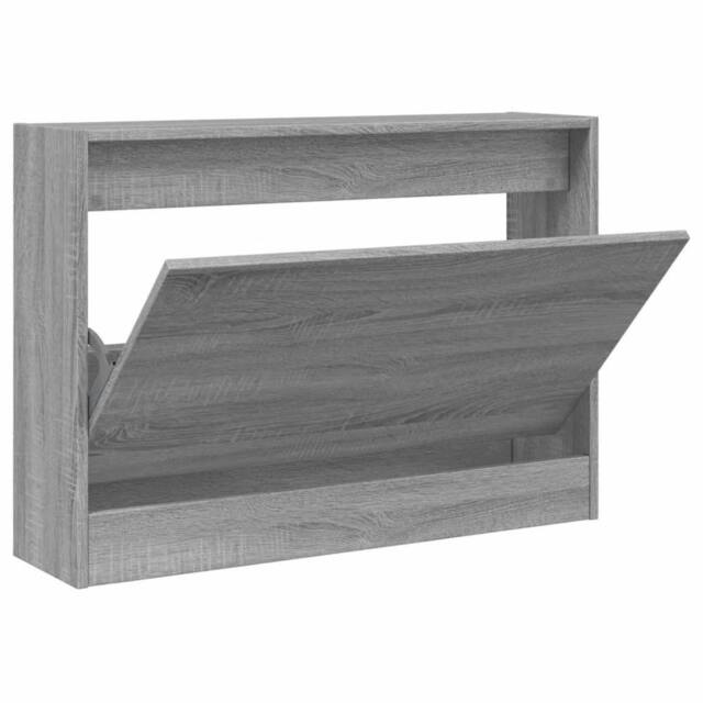 Berkfield Home Shoe Cabinet Grey Sonoma 80x21x57 cm Engineered Wood - Size: 80 x 21 x 57 cm - image 1