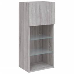 Berkfield Home 5 Piece TV Wall Units with LED Grey Sonoma Engineered Wood - thumbnail 8