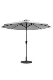 Garden Sanctuary 3m Solar Powered LED Outdoor Patio Umbrella with Floral-Pattern Base in Light Grey - thumbnail 5