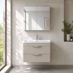 Balterley Aldershawe 2 Drawer Unit, Ceramic Basin, 800mm, Pebble Grey, Wall Hung in Grey - thumbnail 6