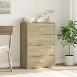 Berkfield Home Sideboard Sonoma Oak 60x31x84 cm Engineered Wood in Brown - Size: 60 x 31 x 84 cm - thumbnail 3